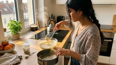 Saftiger Mannik: schneller Grießkuchen mit Sauerrahm in 30 Minuten